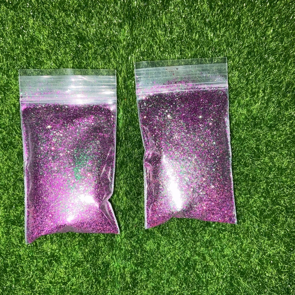 Barney glitters purple n green